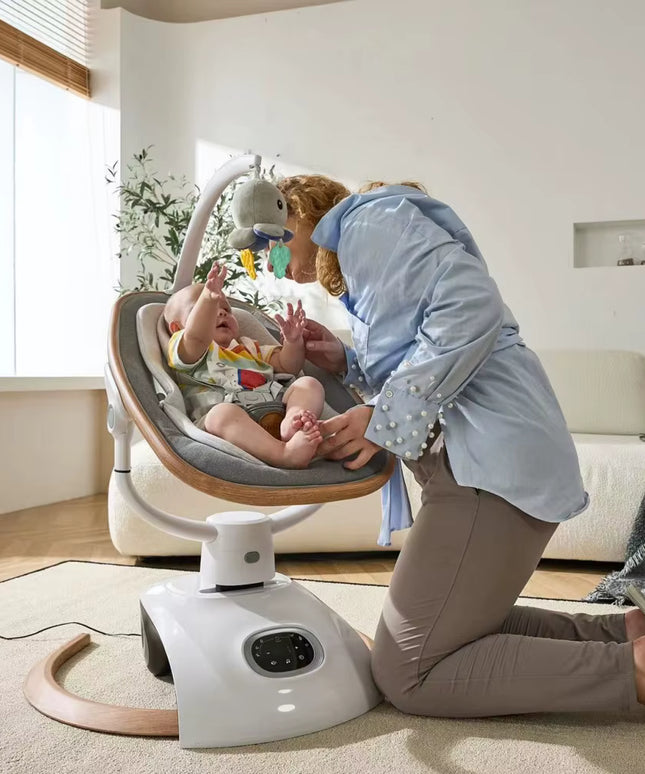 Kidilo Baby Rocking Chair & Cradle Newborn Electric Foldable Plastic with Music Soothing