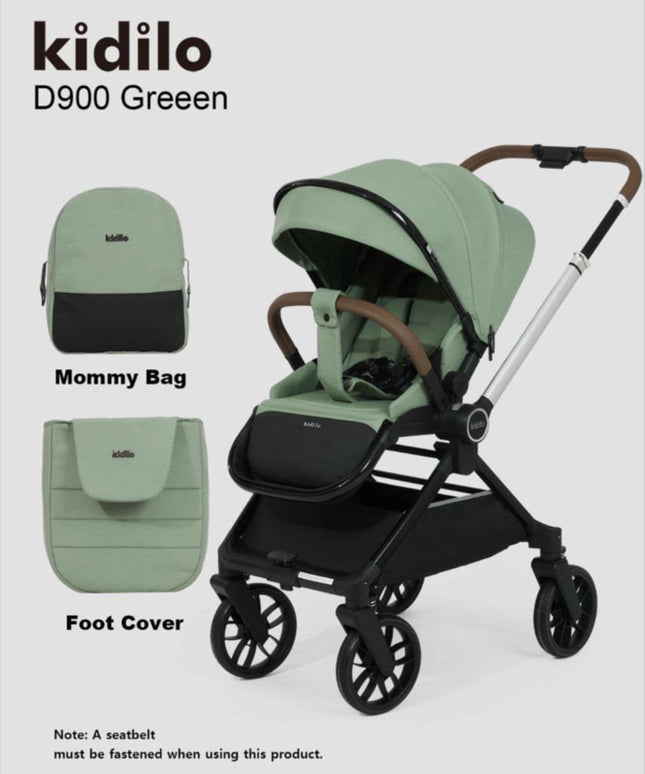 Kidilo Stroller with Mommy Bag + Foot Cover D900